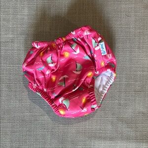 Pink Sailboat Patterned Kids Swim Diaper